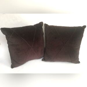 Chocolate Plush Accent Pillows Set of 2 NWT